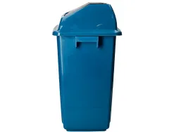 Poubelle q-connect plastique couvercle basculant ouverture facile 2 poignees 20l 340x240x450mm coloris bleu