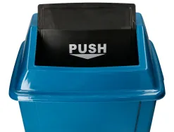 Poubelle q-connect plastique couvercle basculant ouverture facile 2 poignees 20l 340x240x450mm coloris bleu