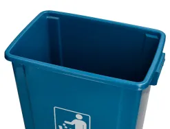 Poubelle q-connect plastique couvercle basculant ouverture facile 2 poignees 20l 340x240x450mm coloris bleu