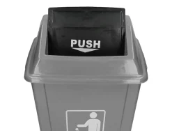 Poubelle q-connect plastique couvercle basculant ouverture facile 2 poignées 40l 410x280x610mm coloris gris
