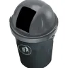 Poubelle q-connect plastique couvercle rond basculant 80l 760x450mm coloris gris
