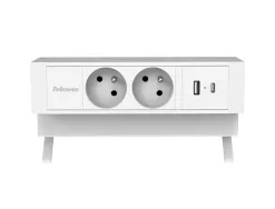 Power desk 2 fellowes multiprises coloris blanc