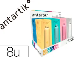 Presentoir antartik bouteille isotherme acier inoxydable sans bpa 750ml coloris assortis 8 unites