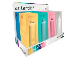 Presentoir antartik bouteille isotherme acier inoxydable sans bpa 750ml coloris assortis 8 unites