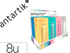 Presentoir antartik bouteille isotherme acier inoxydable sans bpa 500ml coloris assortis 8 unites