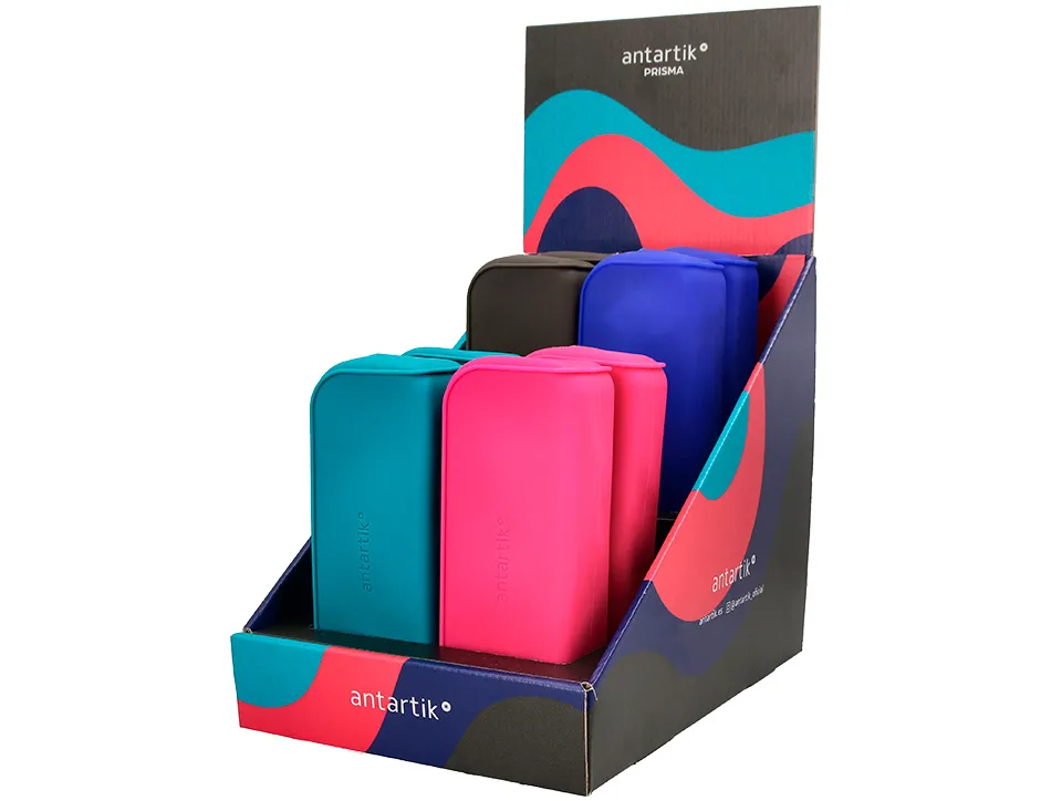 Presentoir antartik fourre-tout modeles prisma coloris fonces 185x50x75mm 8 unites