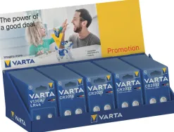 Presentoir comptoir varta pile lithium blister assortis 100 unites
