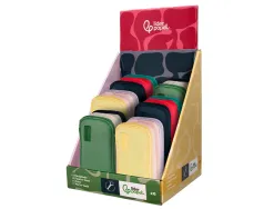 Presentoir de 6 trousses liderpapel funky 3 fermetures eclair 400x220x230mm