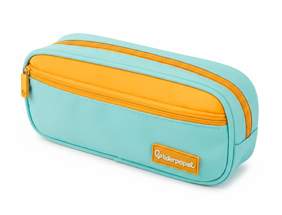 Presentoir de 6 trousses liderpapel duo 2 fermetures eclair avec poche a l'avant dim 300x230x385mm