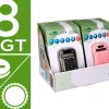 Presentoir liderpapel calculatrice de poche xf44 8 chiffres solaire et piles 94x59,5x10,5mm coloris