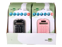 Presentoir liderpapel calculatrice de poche xf44 8 chiffres solaire et piles 94x59,5x10,5mm coloris