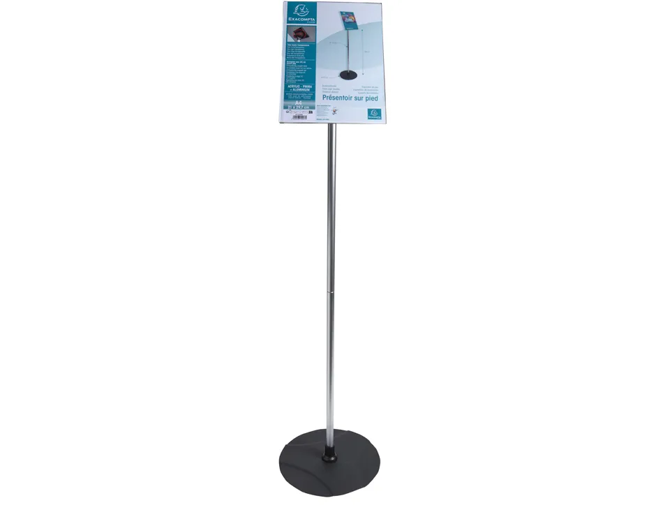 Presentoir pied exacompta aluminium vertical a4 coloris noir