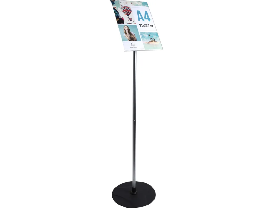 Presentoir pied exacompta aluminium vertical a4 coloris noir