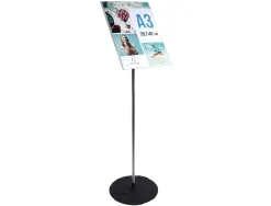 Presentoir pied exacompta aluminium vertical a3 coloris noir