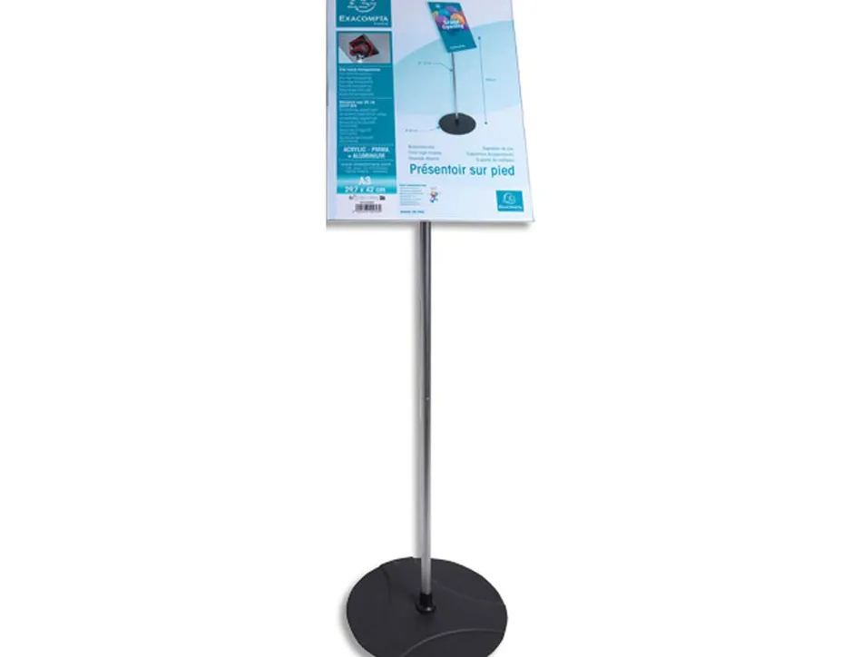 Presentoir pied exacompta aluminium vertical a3 coloris noir