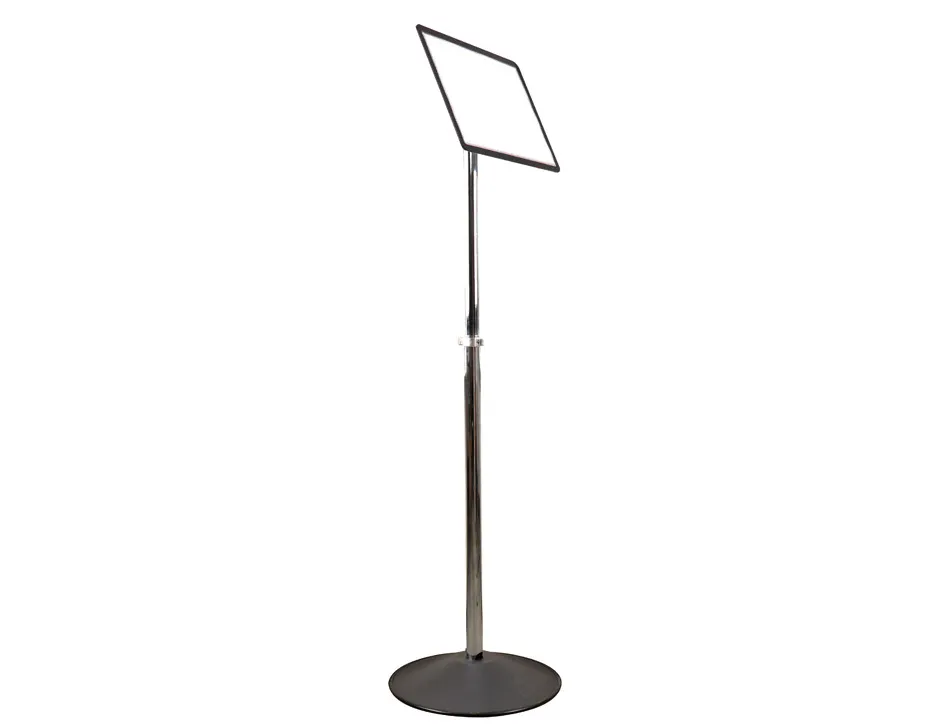 Presentoir sur pied tarifold magneto support metal hauteur 63 a 115cm coloris noir