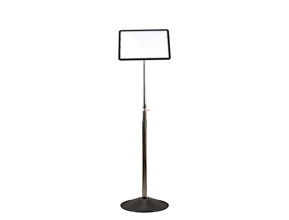 Presentoir sur pied tarifold magneto support metal hauteur 63 a 115cm coloris noir