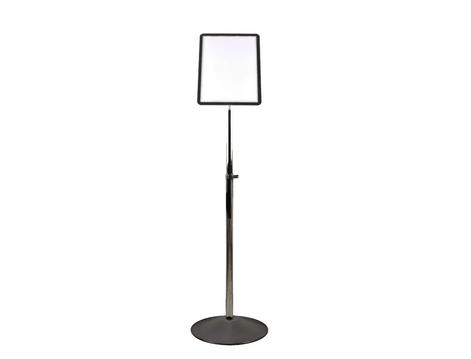 Presentoir sur pied tarifold magneto support metal hauteur 63 a 115cm coloris noir