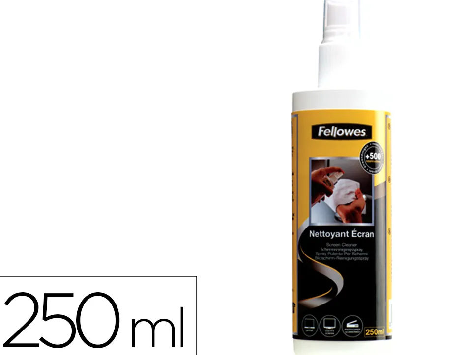 Produit nettoyant fellowes ecrans crt/tft/lcd plasma ordinateurs portables antistatique spray 250ml