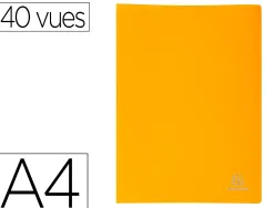Protege documents exacompta a4 couverture polypro souple mate 40 vues grainees anti reflet coloris jaune