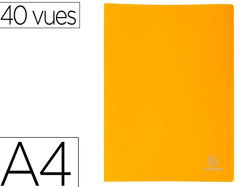 Protege documents exacompta a4 couverture polypro souple mate 40 vues grainees anti reflet coloris jaune