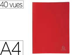 Protege documents exacompta a4 couverture polypro souple mate 40 vues grainees anti reflet coloris rouge