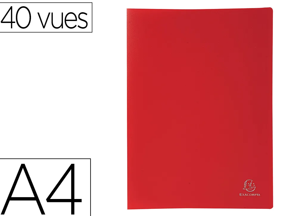 Protege documents exacompta a4 couverture polypro souple mate 40 vues grainees anti reflet coloris rouge