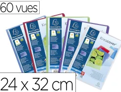 Protege documents exacompta a4 kreacover polypro semi rigide 24x32 cm 60 vues lisse coloris assortis