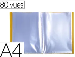 Protege documents exacompta a4 couverture polypro souple mate 80 vues grainees anti reflet coloris jaune