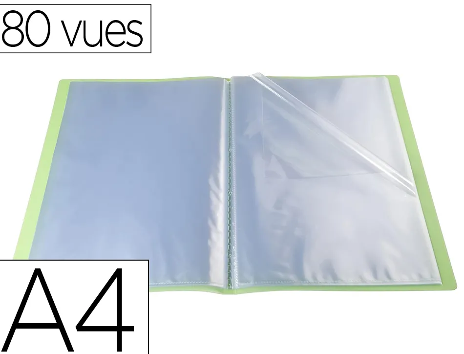 Protege documents exacompta a4 couverture polypro souple mate 80 vues grainees anti reflet coloris vert