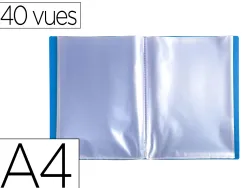 Protege documents exacompta a4 couverture polypro souple mate 40 vues grainees anti reflet coloris bleu