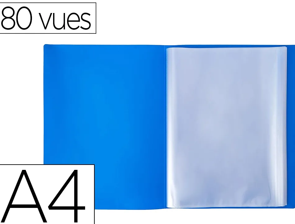 Protege documents exacompta a4 couverture polypro souple mate 80 vues grainees anti reflet coloris bleu