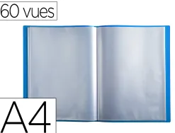 Protege documents exacompta a4 couverture polypro souple mate 60 vues grainees anti reflet coloris bleu