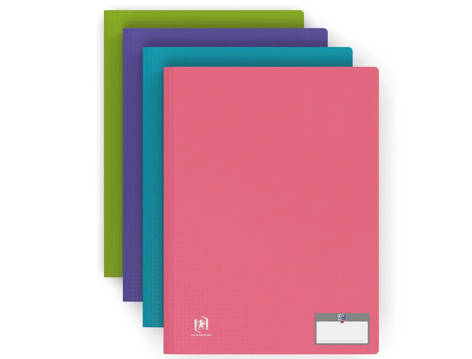 Protege documents memphis oxford couverture en polypropylene opaque 100 vues coloris assortis