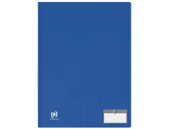 Protege documents memphis oxford couverture en polypropylene opaque 20 vues coloris bleu
