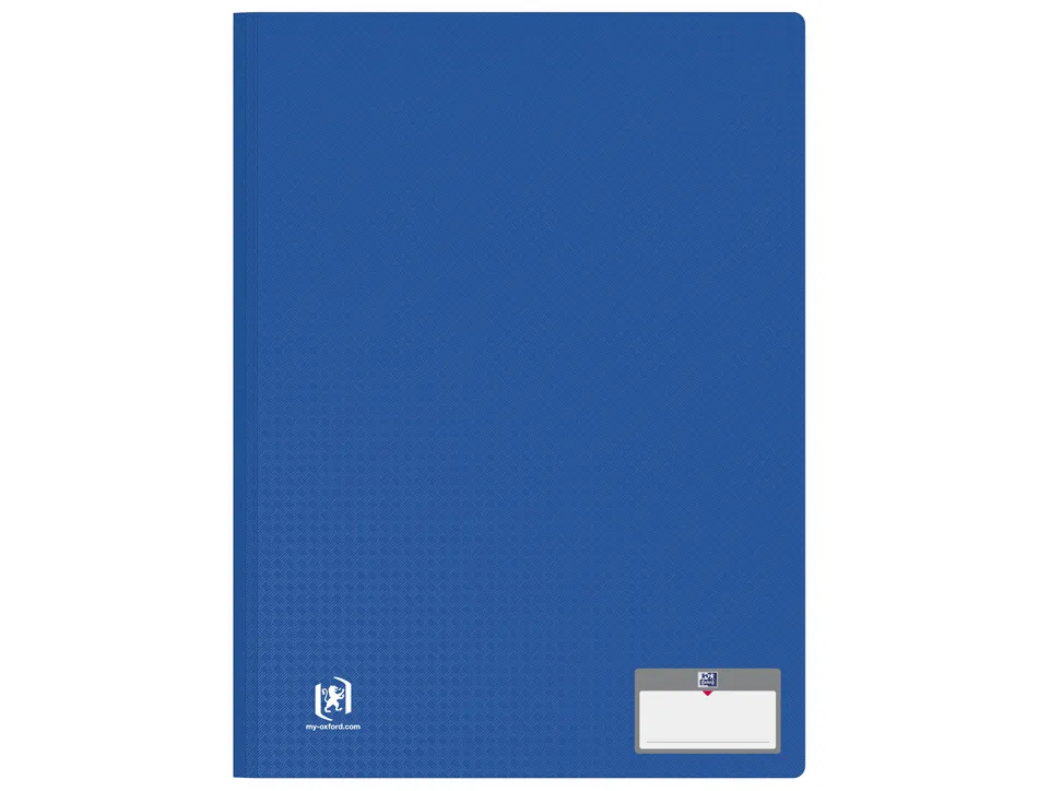Protege documents memphis oxford couverture en polypropylene opaque 20 vues coloris bleu