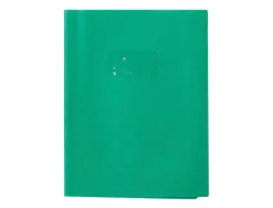 Protege-cahier clairefontaine 17x22cm plastique 22/100e 2 rabats coloris vert