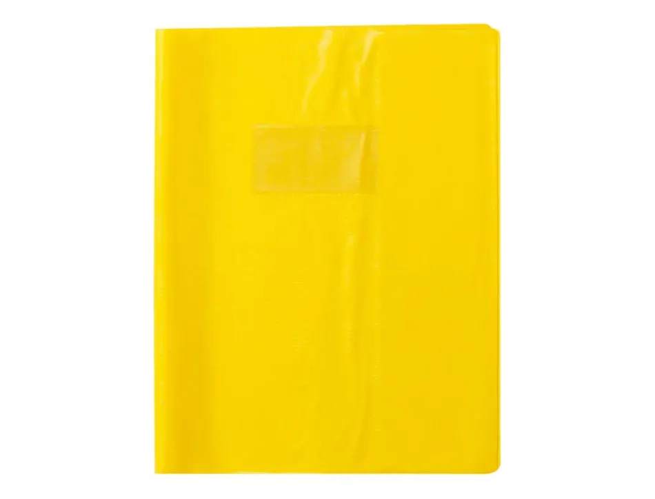 Protege-cahier clairefontaine 17x22cm plastique 22/100e 2 rabats coloris jaune