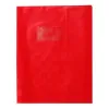 Protege-cahier clairefontaine 17x22cm plastique 22/100e 2 rabats coloris rouge