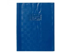 Protege-cahier clairefontaine 17x22cm plastique 22/100e 2 rabats coloris bleu