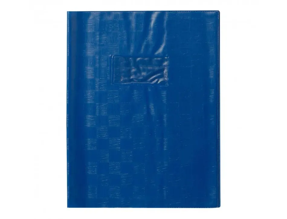 Protege-cahier clairefontaine 17x22cm plastique 22/100e 2 rabats coloris bleu