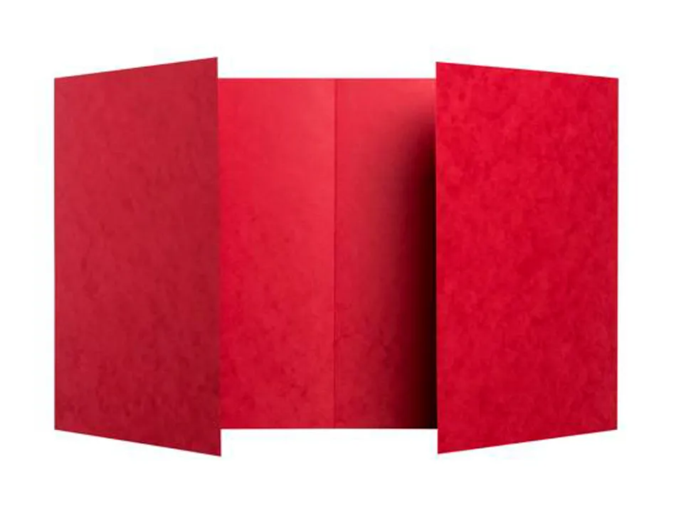Protege-cahier exacompta carte lustree 225gr 17x22cm coloris rouge lot 10 unites