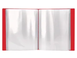 Protege-docs liderpapel kangourou personnalisable polypro 20 pochettes fixes a4 210x297mm rouge translucide