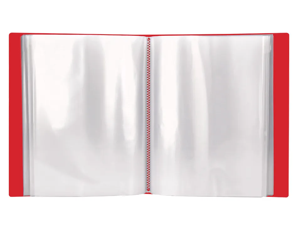 Protege-docs liderpapel kangourou personnalisable polypro 20 pochettes fixes a4 210x297mm rouge translucide