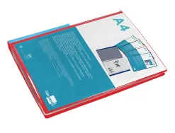 Protege-docs liderpapel kangourou personnalisable polypro 20 pochettes fixes a4 210x297mm rouge translucide
