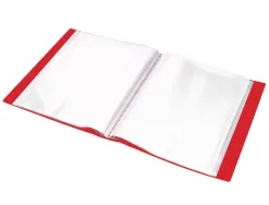 Protege-docs liderpapel kangourou personnalisable polypro 20 pochettes fixes a4 210x297mm rouge translucide