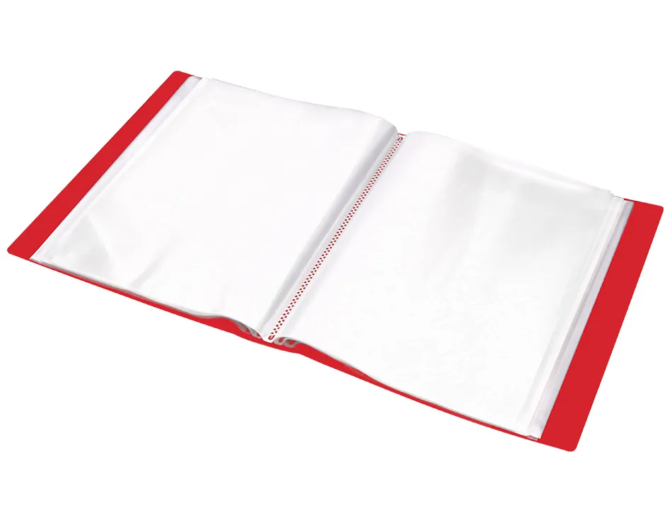 Protege-docs liderpapel kangourou personnalisable polypro 20 pochettes fixes a4 210x297mm rouge translucide