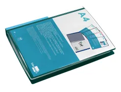Protege-docs liderpapel kangourou personnalisable polypro 40 pochettes fixes a4 210x297mm vert translucide