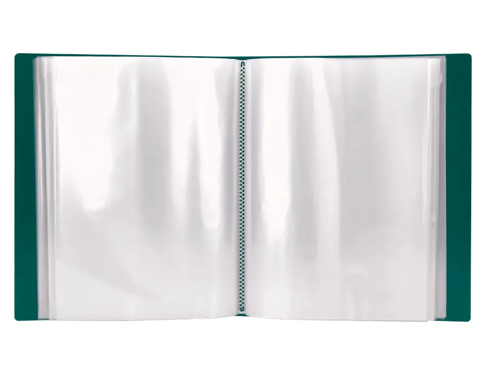 Protege-docs liderpapel kangourou personnalisable polypro 40 pochettes fixes a4 210x297mm vert translucide