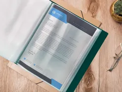 Protege-docs liderpapel kangourou personnalisable polypro 40 pochettes fixes a4 210x297mm vert translucide